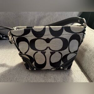 Coach Black and Gray Mini Shoulder Bag